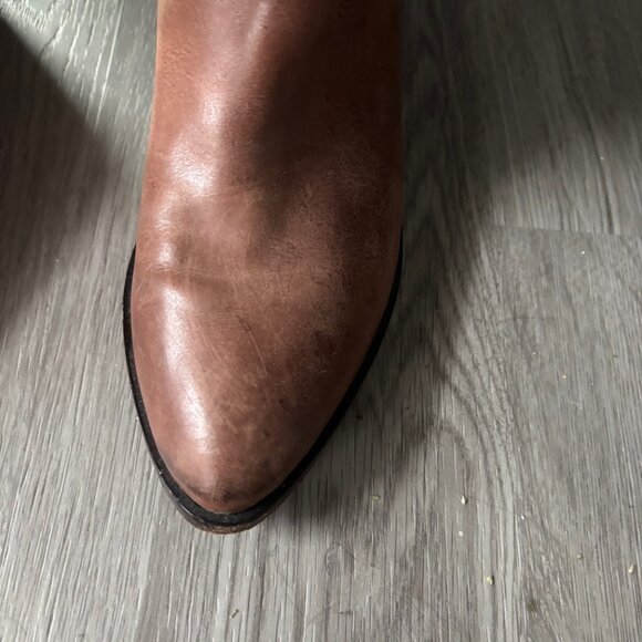 FRYE | Women's Ray Western Pull-On Seam Tall Leather Boots 6.5 Brown Cognac Soft - Picture 9 of 11